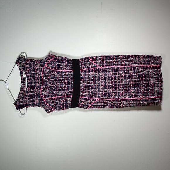 Milly Dresses & Skirts - Milly navy and pink tweed pencil sheath dress 8